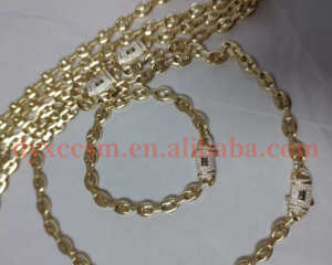 ゴールドチェーンNecklace14kゴールドチェーンゴールドキューバマイアミジュエリー6mmモナコチェーンユニセックス14K金メッキ豚の鼻チェーン - Product Image 2