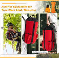 Kit de lancer pour arboriste 3 pièces, seau de rangement pour corde rouge et noire de 30 L, sac à dos, sac de poids pour arboriste de 15 oz