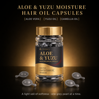 Kapsul Minyak Rambut Aloe Yuzu OEM Custom, Ringan, Melembapkan, Menghaluskan, Memberikan Kilau, Koleksi Perawatan Rambut Grey Pearls