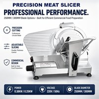 Trancheuse à viande électrique, lame en acier inoxydable de 300 mm, coupe-viande automatique pour viande fraîche et congelée