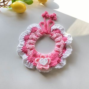 Cute paw print bibs, little <b>flowers</b>, handmade knitted pet scarves, snowflake-patterned pet bibs, <b>sweet</b> accessories. - Product Image 5