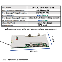 BMS de haute qualité 4S 12V 20A 25A 30A 40A 50A 60A 80A 100A 125A 150A 180A 200A 250A avec équilibrage actif, directement de l'usine