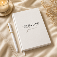 Carnet de soins personnels personnalisé, couverture rigide en lin, couverture unie crème, minimaliste, élégant, cadeau, marque privée, prêt à la vente en gros