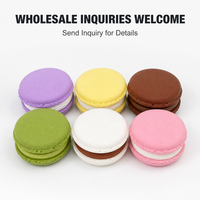 Jouet Squishy Macaron à Remontée Lente, Coque Ronde Imprimée Motif Crème, Mignon, Anti-Stress, Décoration de Bureau, Cadeau