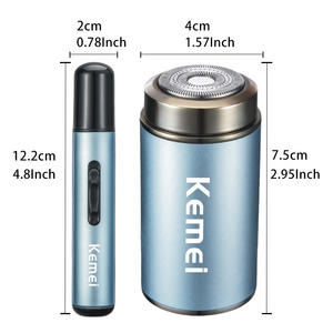 Afeitadora eléctrica Kemei KM-T390, kit de aseo 3 en 1, juego de afeitado rotatorio con carga USB y cabezal flotante - Product Image 5