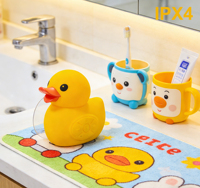 Haut-parleur de douche Bluetooth avec lumière RGB en forme de canard mignon, étanche IPX4, sans fil, appel mains libres, accessoire de salle de bain