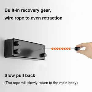 Filo di acciaio inossidabile a scomparsa da bagno a parete tipo di asciugatura per biancheria da bucato linea di abbigliamento per stendibiancheria retrattile - Product Image 3