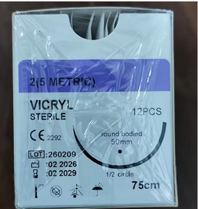 Hilo de Sutura Quirúrgica Aprobado por OEM, Ácido Poliglicólico 910, Nylon, Seda, PGA, PDO, PDS, PGLA, <span class=keywords><strong>Catgut</strong></span> Crómico con Aguja - Product Image 3