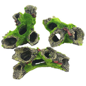 Ornement d'aquarium en bois moussé simulé - Grotte cachette pour crevettes et poissons Betta - Product Image 6