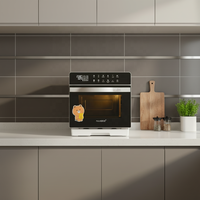 Oven Pemanggang Konveksi Listrik Kontrol Mekanis Guangding Factory OEM 20L, Stainless Steel, Dapat Dikendalikan via Aplikasi, untuk Hotel