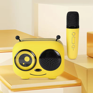 Âm Thanh Phim Hoạt Hình Loa Âm Nhạc Không Dây Mini <span class=keywords><strong>Bee</strong></span> Shape Retro Mini Không Dây Karaoke Đảng Loa Với Microphone - Product Image 1
