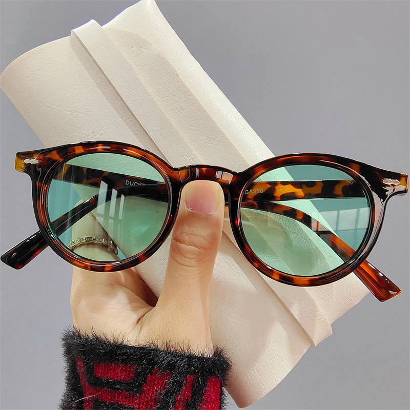 Custom Logo Fashion Retro Men Women Round Driving Sun Glasses