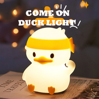 Mignon portable chambres à coucher salon lampe multicolore Rgb Silicone humeur lumières Dodo canard veilleuse"