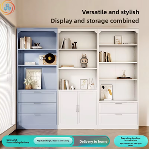 Luxury Corinthian Style Steel <b>Bookcase</b> Rustproof Large Capacity Adjustable Storage Cabinet Home Living Room Wall Display 100kg - Product Image 3