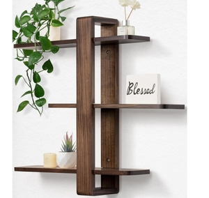 Hot Sale Holz schwimmende Regale Wand montage Pflanzen regal für Schlafzimmer & Wohnzimmer Weit verbreitet für Wohnkultur - Product Image 1