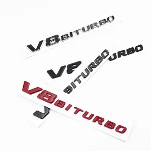 3D ABS lettere Car Styling Fender Side Logo V8 BITURBO Emblem Badge per Mercedes C63 G63 E63 S63 W222 W223 W205 W204 accessori