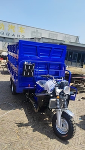 รถสามล้อเครื่องยนต์เบนซิน 3 ชั้น 350 ซีซี 2 เพลา ยกสูงสำหรับบรรทุกสินค้า สีน้ำเงิน 9 ล้อ สำหรับการเกษตร - Product Image 2