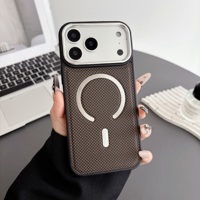 Coque de téléphone invisible avec béquille, antichoc, texture en fibre de carbone, design sportif magnétique, personnage de dessin animé, estampé à chaud pour 16 12