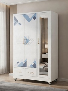 Armoire en acier pour la maison, armoire métallique pour vêtements, placard de rangement avec grand espace de rangement et <span class=keywords><strong>roulettes</strong></span> - Product Image 5