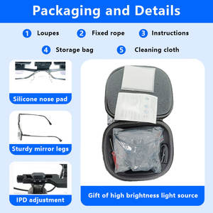 Loupe Bedah Binokular Burite Terbaru 5.0x LED dengan Headband, Peralatan Loupe Dokter Gigi untuk Dokter Gigi - Product Image 4