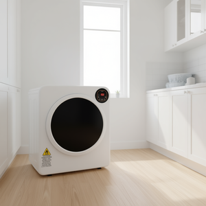 Sèche-linge compact électrique portable 6 kg en acier inoxydable, modes de séchage automatiques, écran LED, panneau de commande facile - Product Image 2