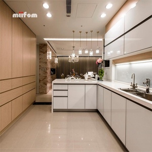 Cocinas en forma de U pintadas en <span class=keywords><strong>blanco</strong></span> de estilo minimalista y atmosférico - Product Image 2