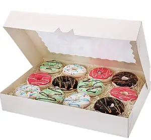 Scatola per cupcake muffin lunga trasparente scatole per confezioni da forno scatola per pasticceria OEM