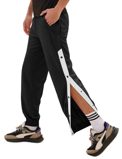Oem Streetwear Basketball Training Pants Sports Open Button Side Closure Sweatpants