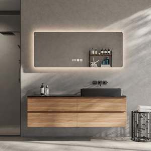 YALIG New Product Ideas Fully Assembled Bathroom Cabinets Wash Basin Cabinet Wood Veneer Bathroom <b>Vanity</b> - Product Image 3
