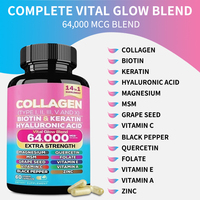 Capsules de collagène premium à succès, biotine, acide hyaluronique, élasticité de la peau, complément blanchissant pour femmes, capsules de collagène