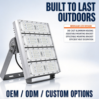 Projecteur modulaire COB 50-250W haute puissance pour extérieur, étanche IP67, boîtier en aluminium, angle de faisceau 120°, blanc chaud