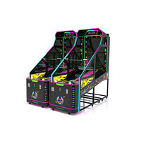 Machine d'arcade de basketball double joueur commerciale à monnayeur pour intérieur, avec système de récompense par tickets, pliable, certifiée CE