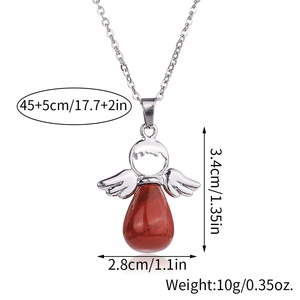 Collana con Ciondolo Angelo in Pietra Naturale, Delicato Charm in Gemma, Gioielli Spirituali Boho Fatti a Mano per Donne, Regalo Casual Quotidiano - Product Image 6