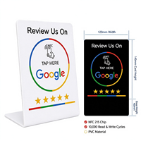 Panneau de table NFC sans contact pour avis Google, grand support en acrylique avec fonction Tap to Rate pour salons, magasins, cafés, réceptions