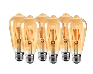 Lâmpada led vela c35 g45 st64 edison, e14, led, e27, a60, g95, g125, 220v, globo, 2w, 4w, 6w, 8w, filamento