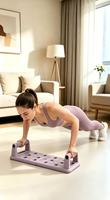 Planche de musculation pliable violet clair, équipement de fitness multifonctionnel pour la maison, pour l'entraînement de la force de la poitrine, des épaules et des triceps