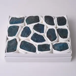 生水晶收集盒水晶套装礼品套装冥想天然石蓝色磷灰石礼品盒收藏
