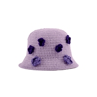Grosir mode baru Vintage topi ember rajutan musim panas nelayan bunga untuk pria wanita