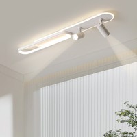 Plafonnier LED moderne et minimaliste, design bande lumineuse, télécommandé, trois couleurs changeantes, montage en surface, pour salons