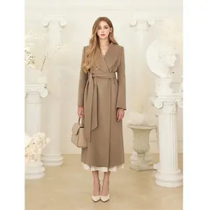 Personnalisé automne et hiver nouveaux manteaux pour femmes de haute qualité tempérament à la mode tunique trench manteau en laine