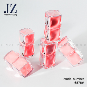 Jinze Hersteller Großhandel Eisform Quadrat Lip gloss Tubes klare Lip gloss <span class=keywords><strong>Tube</strong></span> mit Zauberstab Containers Tubes - Product Image 4