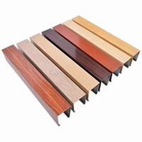 Plafonnier en aluminium à forme de U, 10 gr, partition de grille en aluminium, grain de bois