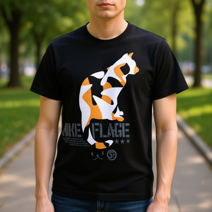 Camiseta con estampado de gatos, camiseta negra de manga corta unisex con cuello redondo y gráfico para amantes de los animales - Product Image 3