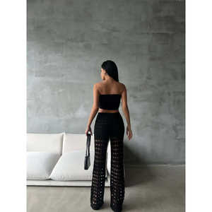 Lined Knit 2-Piece Set Above Knee Short <b>Skirt</b> and Top Formal Loose Fit for Ladies MOQ 2pcs - Product Image 1