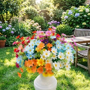Bouquet de camomille artificielle en soie, faible entretien, pour mariage, décoration intérieure et fêtes - Product Image 2