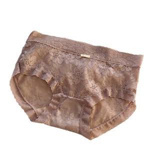 กางเกงในลูกไม้แบบฮิปสเตอร์สำหรับผู้หญิง เอวกลาง เนื้อผ้านุ่มเป็นมิตรกับผิว ยืดหยุ่นสูง 7A ผ้าฝ้าย/ไนลอนถัก ป้องกันแบคทีเรีย - Product Image 5