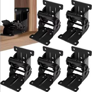 Support d'angle pliant en fer noir à 90 degrés pour pieds de table, charnière de meuble, support d'étagère, armoire et cadre de lit - Product Image 3