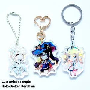 Make Your Own Design Printed Custom Acrylic Keychain Holographic Charms Anime Transparent Key Chain Wholesale Souvenirs Gift