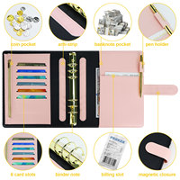 Classeur A5 personnalisé à 6 anneaux planificateur en cuir couverture de cahier d'affaires Journal avec impression de logo pour cadeaux classeur à 6 anneaux en or