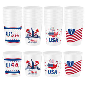Gobelets en plastique patriotiques BST 16oz USA, gobelets jetables pour les fêtes du 4 juillet, du Memorial Day et les événements à thème américain - Product Image 1